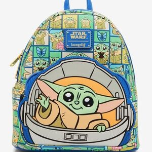 Loungefly Star Wars Grogu Baby Yoda The Mandalorian Panels Mini Backpack